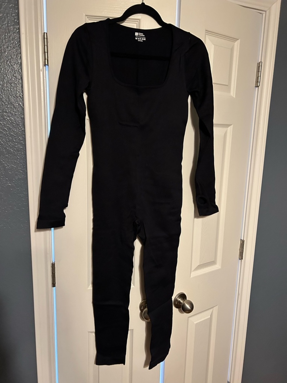 Long sleeve ribbed one piece bodysuit